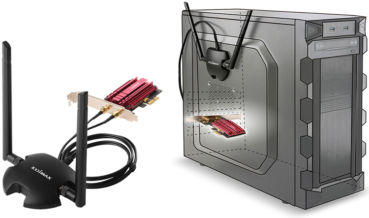 Edimax EW-7822PIC AC1200 Dual-Band Wi-Fi PCI-E Adapter, Dual-Band Super High-Speed AC1200 Wi-Fi